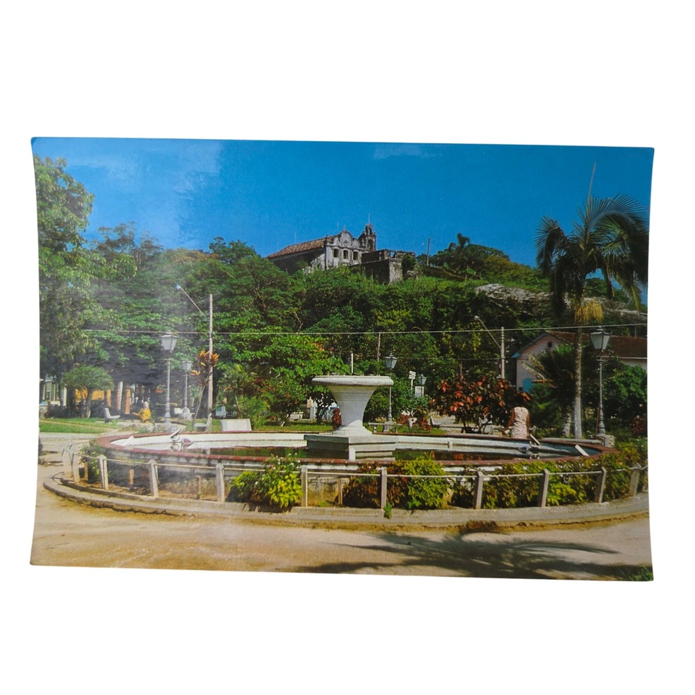 Vintage Brasil Turistico Itanhaem SP Praca Narciso de Andrade Postcard